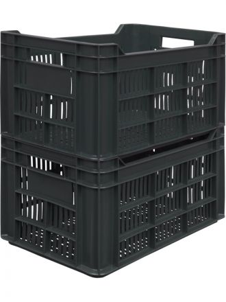 Ящик 500х300х264 с перфорацией  чёрный