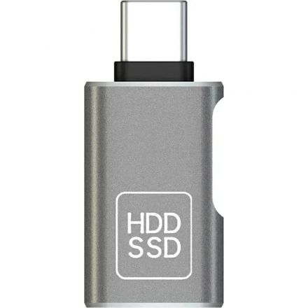 Адаптер PERO AD16 OTG, USB-C TO USB-A 3.0 + USB-C, серый