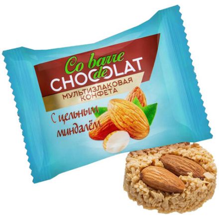 Конфеты мультизлаковые CO BARRE DE CHOCOLAT с цельным миндалем, 200 г, пакет, БП-00001137 Конфеты мультизлаковые CO BARRE DE CHOCOLAT с цельным миндалем, 200 г, пакет, БП-00001137