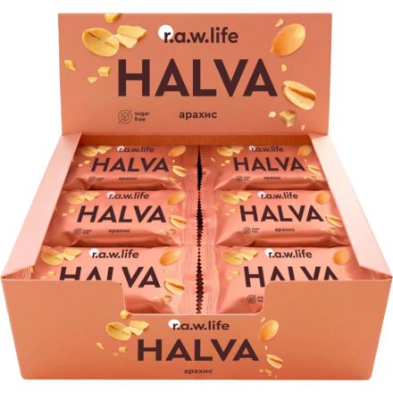 Батончик протеиновый R.A.W.life HALVA арахисовая халва, 16гx18шт/уп