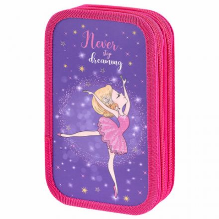 Пенал ЮНЛАНДИЯ, 2 отделения, ламинированный картон, 19х11 см, "Dancing girl", 270885 Пенал ЮНЛАНДИЯ, 2 отделения, ламинированный картон, 19х11 см, "Dancing girl", 270885