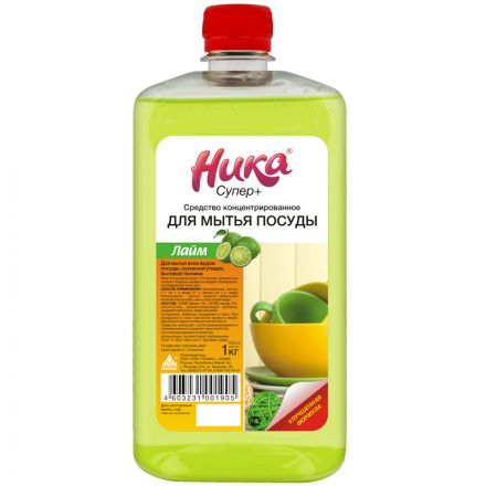 Средство для мытья посуды Ника "Супер Плюс", концентрат, 1л Средство для мытья посуды Ника "Супер Плюс", концентрат, 1л