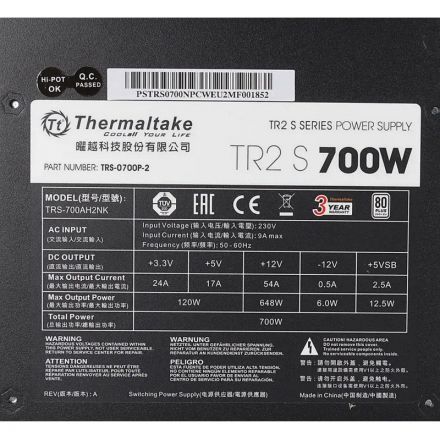 Блок питания Thermaltake TR2 S 700 700W, 80 Plus (PS-TRS-0700NPCWEU-2)