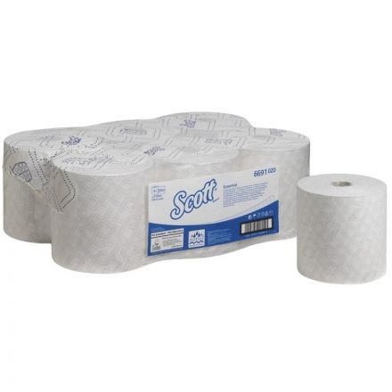 Полотенца бумажные в рулонах Kimberly Clark Scott Essential 1-слойные 6 рулонов по 350 метров (артикул производителя 6691)