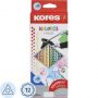 Карандаши цветные 12 цв. 3-гран, стираемые Kores Kolores MagiK, 93315 Карандаши цветные 12 цв. 3-гран, стираемые Kores Kolores MagiK, 93315
