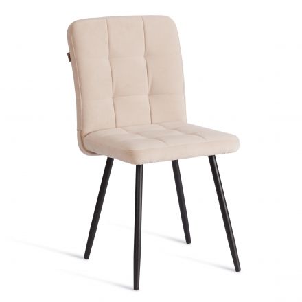 Стул обеденный Medeo LT, велюр, бежевый/черный, 7, 45х56х89 см