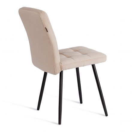 Стул обеденный Medeo LT, велюр, бежевый/черный, 7, 45х56х89 см