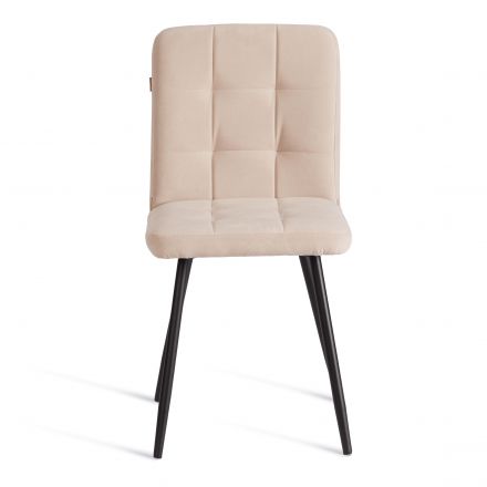 Стул обеденный Medeo LT, велюр, бежевый/черный, 7, 45х56х89 см