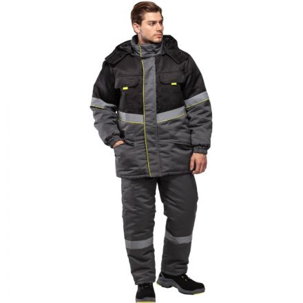 Куртка рабочая зимняя з43-КУ сер/черн р.48-50/170-176