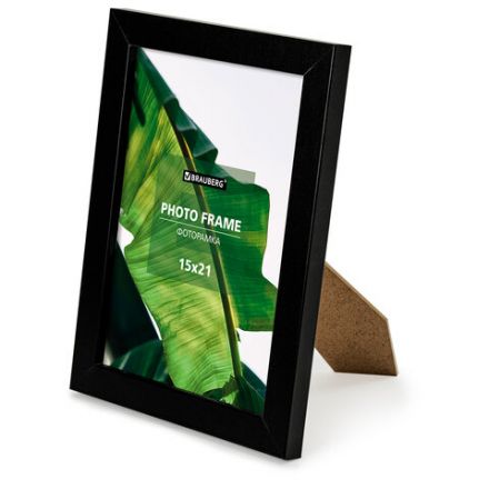 Рамка 15х21 см небьющаяся, багет 20 мм, МДФ, BRAUBERG "William", черная, 391267 Рамка 15х21 см небьющаяся, багет 20 мм, МДФ, BRAUBERG "William", черная, 391267