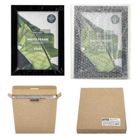 Рамка 15х21 см небьющаяся, багет 20 мм, МДФ, BRAUBERG "William", черная, 391267 Рамка 15х21 см небьющаяся, багет 20 мм, МДФ, BRAUBERG "William", черная, 391267