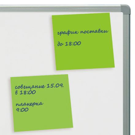 Блок самоклеящийся (стикеры), STAFF НЕОНОВЫЙ, 76х76 мм, 100 листов, зеленый, 115585