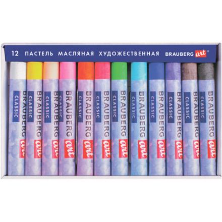 Пастель масляная художественная BRAUBERG ART CLASSIC, 12 цветов, круглое сечение, 181447 Пастель масляная художественная BRAUBERG ART CLASSIC, 12 цветов, круглое сечение, 181447