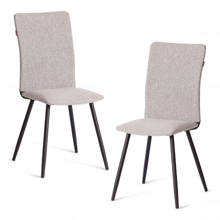 Стул обеденный La Rousse (2 шт. в упаковке) NEW, ткань рогожка, серый/чёрный, 3M 16/2, 45х55х93 см