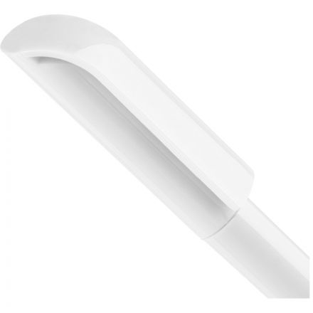 Ручка шариковая автомат. пластиковый корпус белый, синяя, лого Ручка шариковая автомат. пластиковый корпус белый, синяя, лого