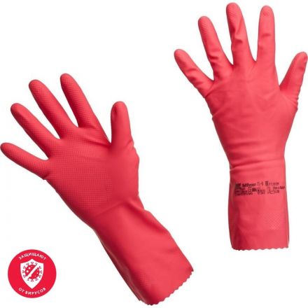 Перчатки латексные Vileda Professional Многоцелевые красные (размер 7.5-8, M, артикул производителя 100750)