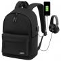 Рюкзак HEIKKI ACTIVE (ХЕЙКИ) универсальный, отделение для ноутбука, USB-порт, черный, 44х31х14 см, 272560