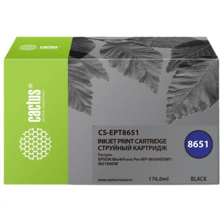 Картридж струйный Cactus CS-EPT8651 T8651 чер.для Epson WF5190 Картридж струйный Cactus CS-EPT8651 T8651 чер.для Epson WF5190