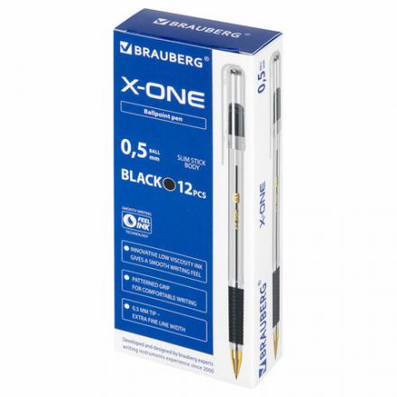 Ручка шариковая с грипом BRAUBERG "X-ONE", ЧЕРНАЯ, корпус прозрачный, узел 0,5 мм, линия письма 0,35 мм, 143988 Ручка шариковая с грипом BRAUBERG "X-ONE", ЧЕРНАЯ, корпус прозрачный, узел 0,5 мм, линия письма 0,35 мм, 143988