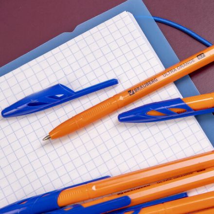 Ручки шариковые BRAUBERG "ULTRA ORANGE", СИНИЕ, НАБОР 10 штук, корпус оранжевый, узел 0,7 мм, 143571 Ручки шариковые BRAUBERG "ULTRA ORANGE", СИНИЕ, НАБОР 10 штук, корпус оранжевый, узел 0,7 мм, 143571