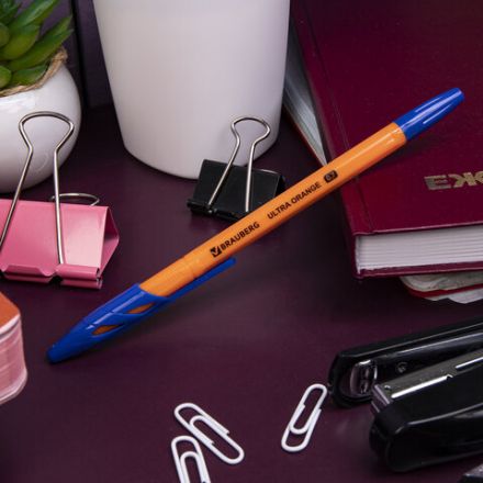 Ручки шариковые BRAUBERG "ULTRA ORANGE", СИНИЕ, НАБОР 10 штук, корпус оранжевый, узел 0,7 мм, 143571 Ручки шариковые BRAUBERG "ULTRA ORANGE", СИНИЕ, НАБОР 10 штук, корпус оранжевый, узел 0,7 мм, 143571