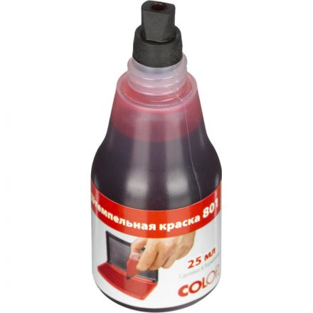 Краска штемпельная Colop 801 красная на водно-глицериновой основе 25 г