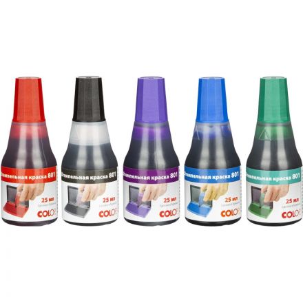 Краска штемпельная Colop 801 красная на водно-глицериновой основе 25 г