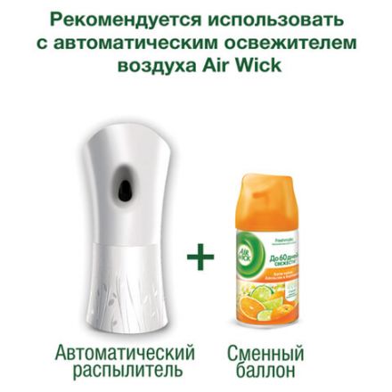 Сменный баллон 250 мл, AIRWICK "Анти-табак. Апельсин/бергамот", для автоматических освежителей, универсальный, 224392