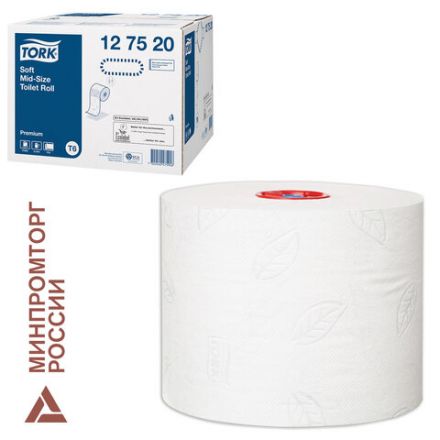 Бумага туалетная 90 м, TORK (Система Т6) PREMIUM, КОМПЛЕКТ 27 рулонов, 2-слойная, белая, 127520, 127521