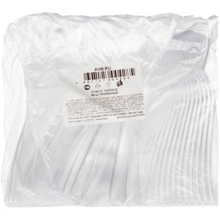 Ложка одноразовая чайная PLMA прозрачная 130 мм 50 штук в упаковке Ложка одноразовая чайная PLMA прозрачная 130 мм 50 штук в упаковке