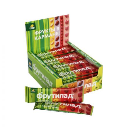 Батончик Фрутилад фруктовый с клюквой и малиной, 30гx24шт/уп