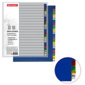 Разделитель пластиковый BRAUBERG, А4, 20 листов, алфавитный А-Я, оглавление, цветной, РОССИЯ, 225615 Разделитель пластиковый BRAUBERG, А4, 20 листов, алфавитный А-Я, оглавление, цветной, РОССИЯ, 225615