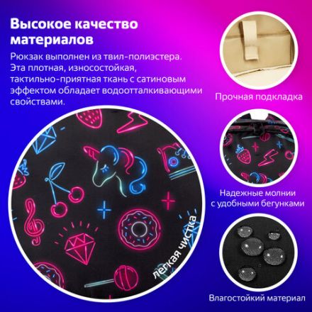 Рюкзак BRAUBERG DREAM универсальный с карманом для ноутбука, эргономичный, "Sweet dreams", 42х26х14 см, 271677