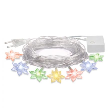 Электрогирлянда Vegas Цветочки 80 мульти, 8 реж.  10 м 55084