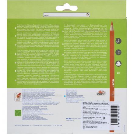 Карандаши цветные 24цв 3-гран Milan, 0722324 Карандаши цветные 24цв 3-гран Milan, 0722324