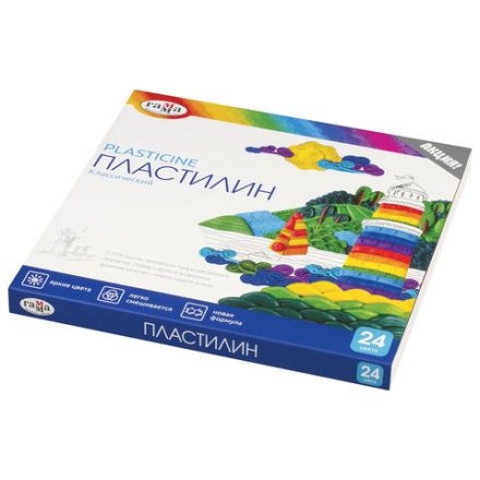 Пластилин классический ГАММА "Классический", 24 цвета, 480 г, со стеком, картонная упаковка, 281036 Пластилин классический ГАММА "Классический", 24 цвета, 480 г, со стеком, картонная упаковка, 281036