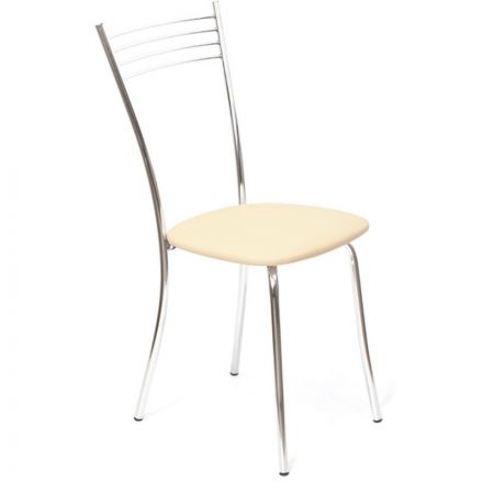 Стул для столовых UP_Бистро каркас хром, к/з бежевый Z21