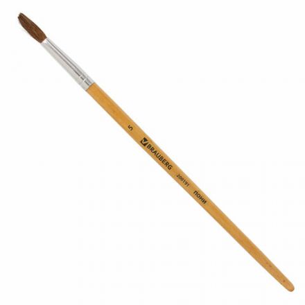 Кисть BRAUBERG, пони, круглая, № 5, 200191 Кисть BRAUBERG, пони, круглая, № 5, 200191