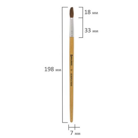 Кисть BRAUBERG, пони, круглая, № 5, 200191 Кисть BRAUBERG, пони, круглая, № 5, 200191