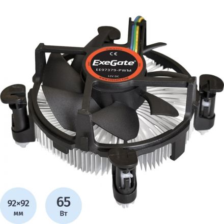 Кулер ExeGate EE97379-PWM, S775/1150/1151/1155/1156, 65W,92мм (EX283279RUS)