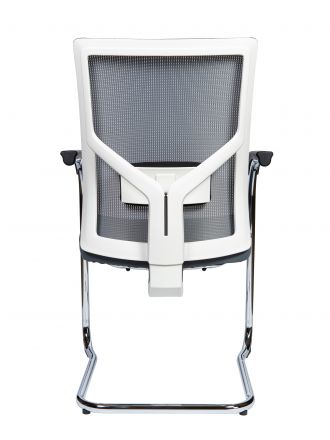 Кресло офисное / Сильвия white/gray CF / хром / св.серая сетка / серая ткань / белый пластик Кресло офисное / Сильвия white/gray CF / хром / св.серая сетка / серая ткань / белый пластик