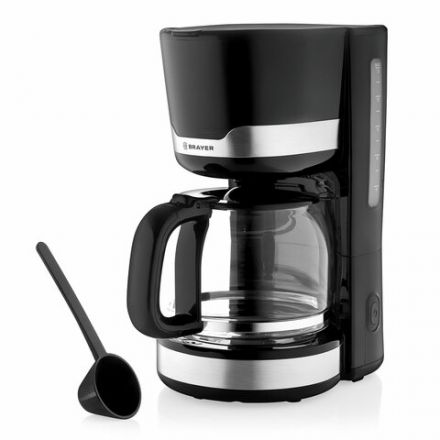 Кофеварка капельная BRAYER BR1120, 1000 Вт, объем 1,5 л, поддержание температуры, черная Кофеварка капельная BRAYER BR1120, 1000 Вт, объем 1,5 л, поддержание температуры, черная
