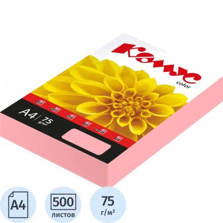 Бумага цветная Комус Color (розовый неон) 75+-5гр, А4, 500 л