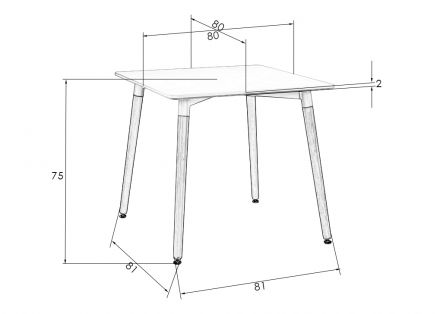 Стол обеденный DOBRIN SERRA, ножки светлый бук, столешница белая Стол обеденный DOBRIN SERRA, ножки светлый бук, столешница белая