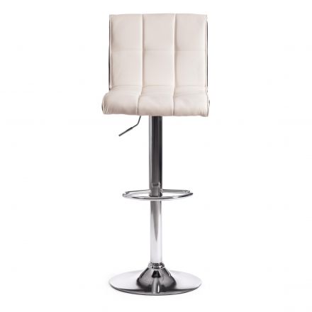 Стул барный BARBER (mod. KY711D), металл/экокожа, 43*50*92-103 см, белый/черный/хром Стул барный BARBER (mod. KY711D), металл/экокожа, 43*50*92-103 см, белый/черный/хром