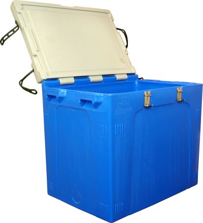 Контейнер 840х575х745 мм синий с крышкой
