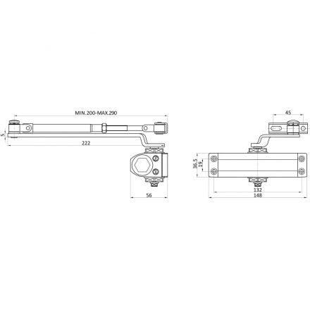 Доводчик дверной БУЛАТ ULTIMATE ДД-60 A-S,25-80 кг,серебро, морозостойкий
