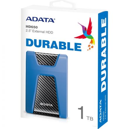 Портативный HDD Adata HD650 1Tb 2.5, USB 3.1, синий, AHD650-1TU31-CBL
