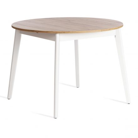 Стол Tetchair обеденный SVELTO ЛДСП, опора-массив березы, 105 х 105 (140) х 74.5 см, Дуб Вотан/белый Стол Tetchair обеденный SVELTO ЛДСП, опора-массив березы, 105 х 105 (140) х 74.5 см, Дуб Вотан/белый