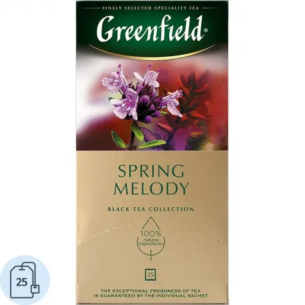 Чай черный Greenfield Spring Melody в фольгированных пакетиках, 25 пакетиков в упаковке 0525-10,98222